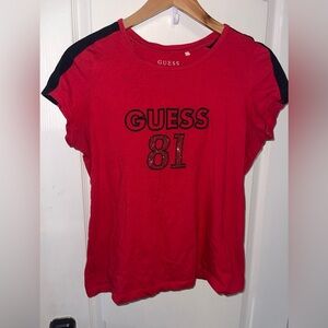 Guess Red Baby Tee with Black Details